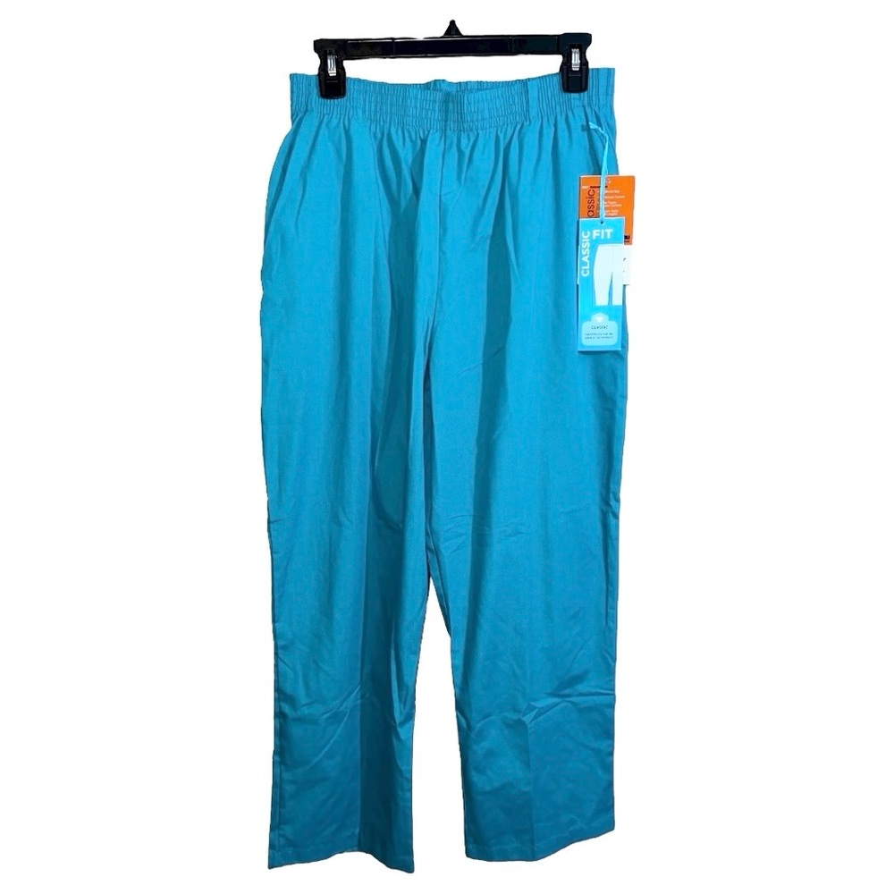 Landau Pants Women’s Size L Petite Teal Classic Relaxed Scrub Pants Medical New